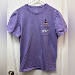 MAD Engine Purple NASA Ladies Pocket Tee Shirt Size Small